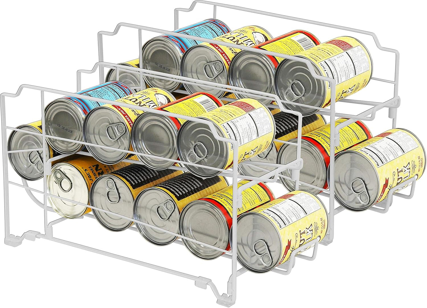 Simple Houseware Stackable Beverage Soda Can Dispenser Organizer Rack, White - 2 Pack
