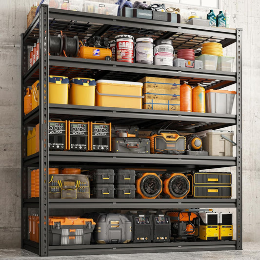 REIBII 3600LBS Garage Shelving 78" H Storage Shelves Heavy Duty 6-Tier Adjustable Matel Shelving Easy Assembly Storage Shelf for Garage Basement Warehouse Pantry, 48" W X 24" D X 78" H