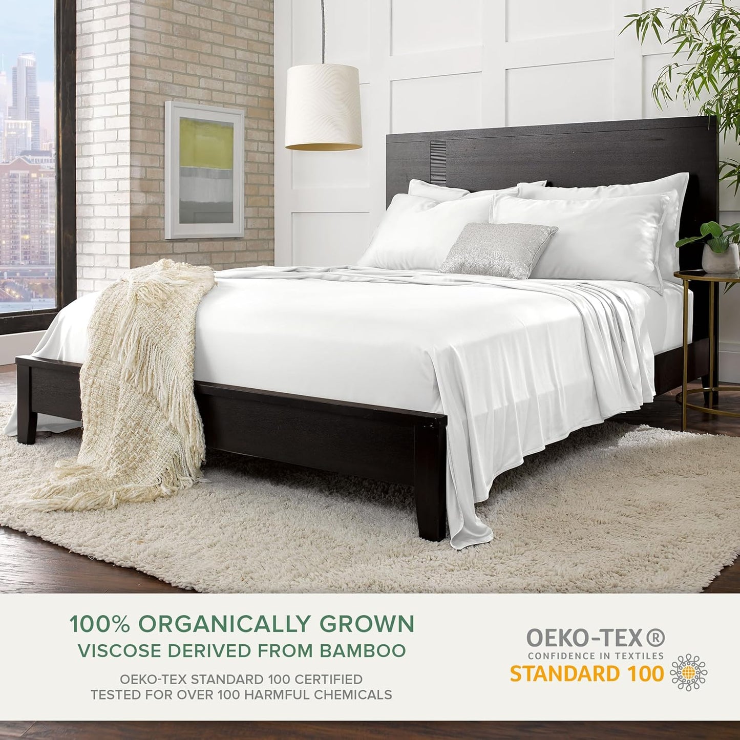 King Pillowcases by Pure Bamboo - Genuine 100% Organic Viscose Derived from Bamboo, Luxuriously Soft & Cooling, Double Stitching, Envelope Closure (2 King Pillowcases, White)