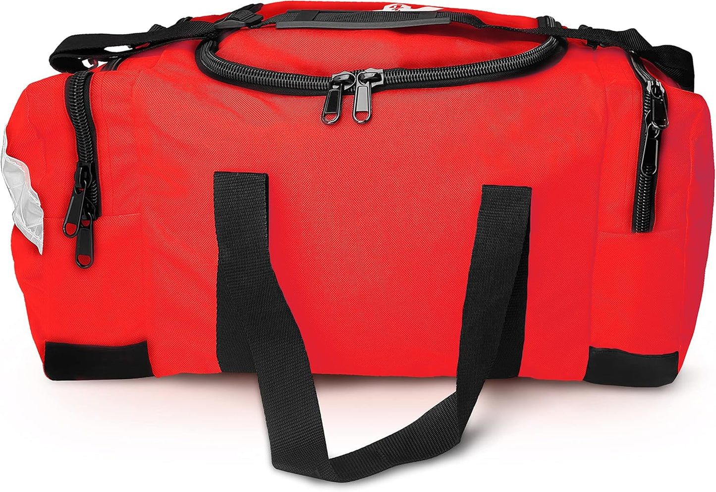 ASA TECHMED Large EMT First Responder Trauma Medical Bag Empty for Home 21x12x9 Inches, Office, School, EMTs, Paramedics, First Responders, Red