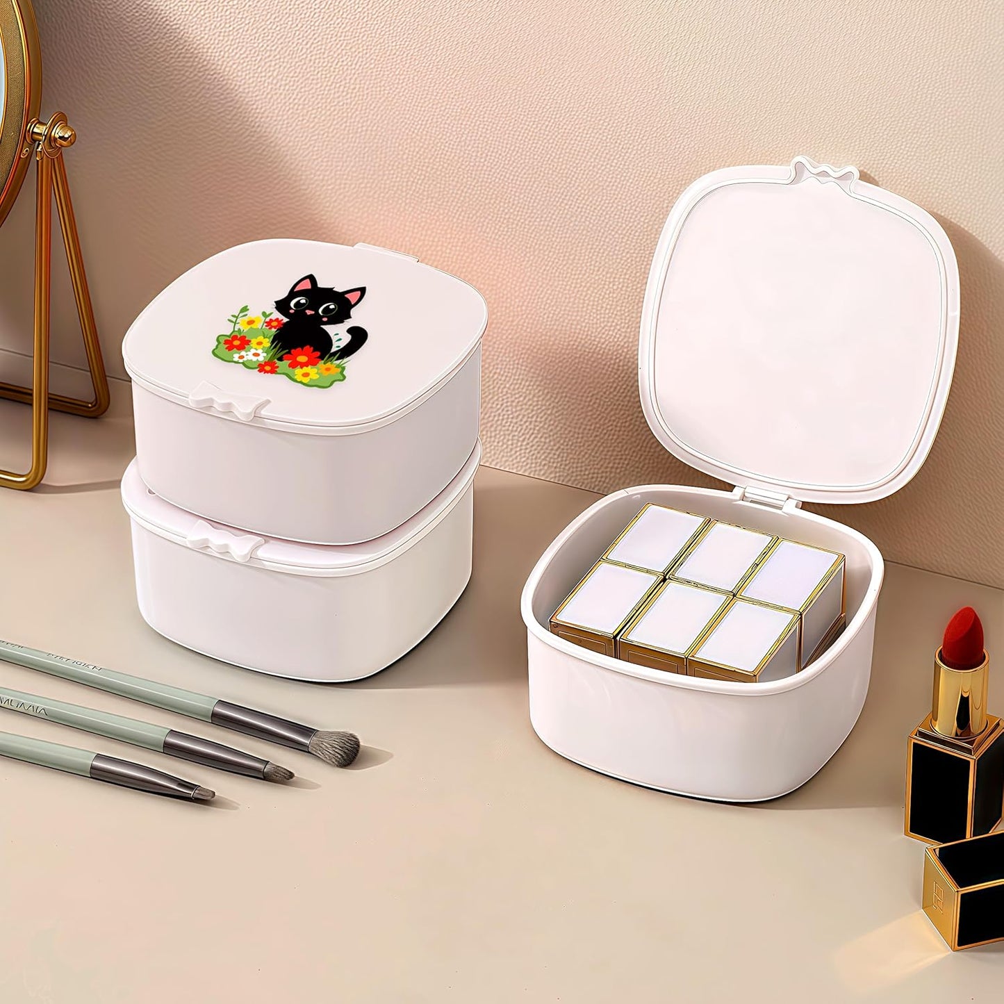 Small Hair Accessories Organizer Box For Girls Kids Teens Women, Hair clips/Ties/bands/pins/barrettes/scrunchies Organizer and Storage! (Cat)