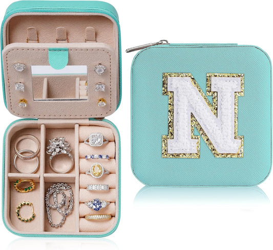 Parima House Warming Gift - Personalized Jewelry Holder Organizer for Travel | Preppy Stuff & Room Decor for Teen Girls | Travel Jewelry Case in Aqua Blue