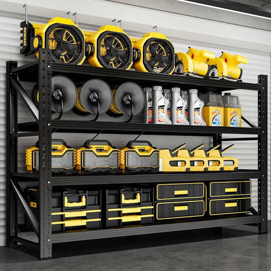 5000LBS Metal Garage Shelving Unit 71" W Storage Shelves Heavy Duty 4 Tier Adjustable Garage Storage Racks Industrial Shelving Utility Rack Shelf for Warehouse/Basement 71" Wx24 Dx70 H