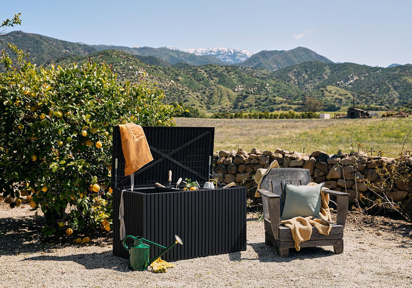 Veradek Everything Deck Box 120 Gallon | Lockable Storage Box and Organization for Patio Furniture, Outdoor Cushions, Throw Pillows, and Garden Tools