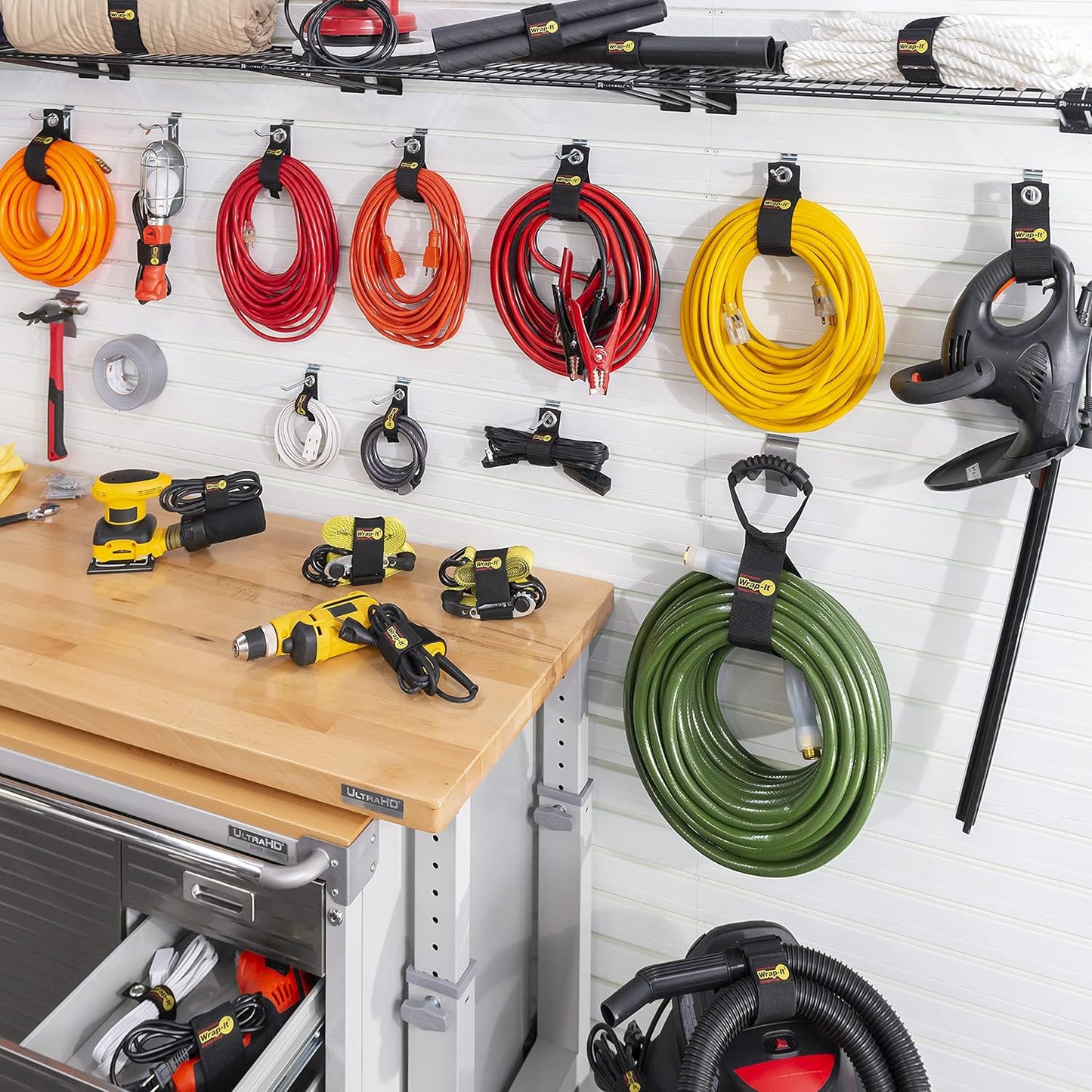 Wrap-It Storage Garage Organization Value Pack - Assorted Storage Straps for Cord and Hose Storage