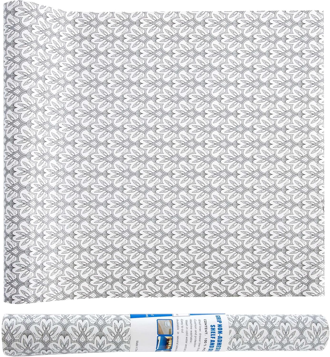 18" W x 96" L Floral Drawer and Shelf Liner for Cabinets, Non-Adhesive Strong Grip Non-Slip Flower Shelf Cabinet Kitchen Shelf Liners for Kitchen Cabinets
