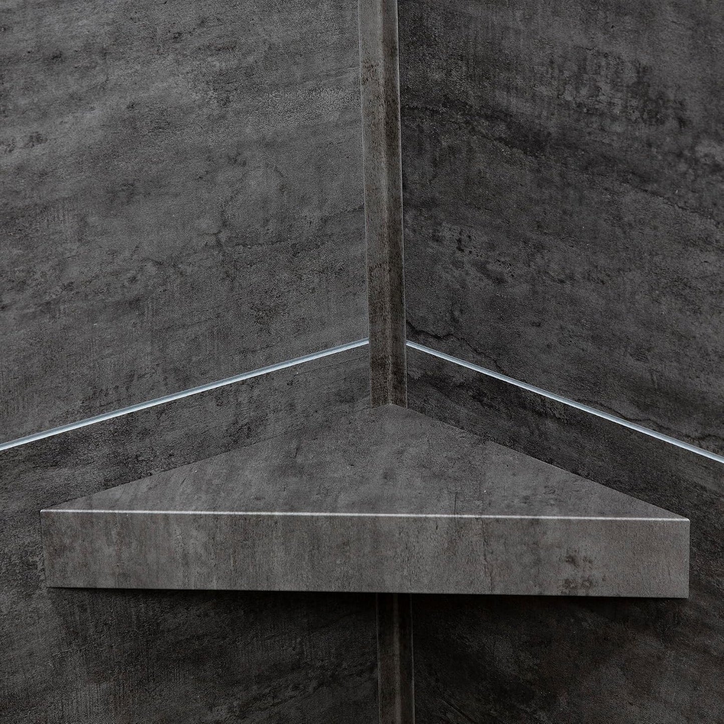 Palisade Vinyl Waterproof Corner Shower Shelf in Ashen Slate