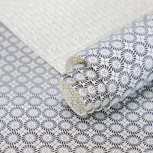FIFTY FEET 12"x120" Non-Adhesive Shelf Liner for Kitchen Cabinets and Drawers, Washable Non-Slip PVC Cabinet Liner (Black Circle)(1 Roll)