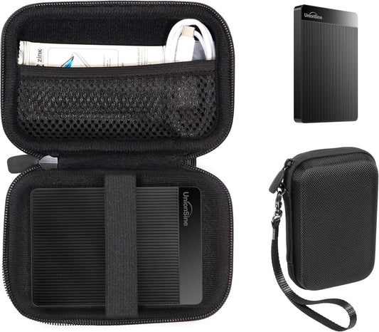 Getgear Portable Case Compatible with UnionSine Ultra Slim Portable External Hard Drive 1TB, 4TB, 750GB and All Others (Black)