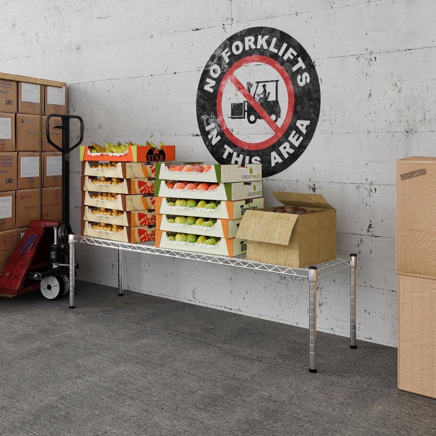 14" Deep x 54" Wide x 14" Height Wire Shelving Kit | 1-Tier | NSF Commercial Storage Rack Unit