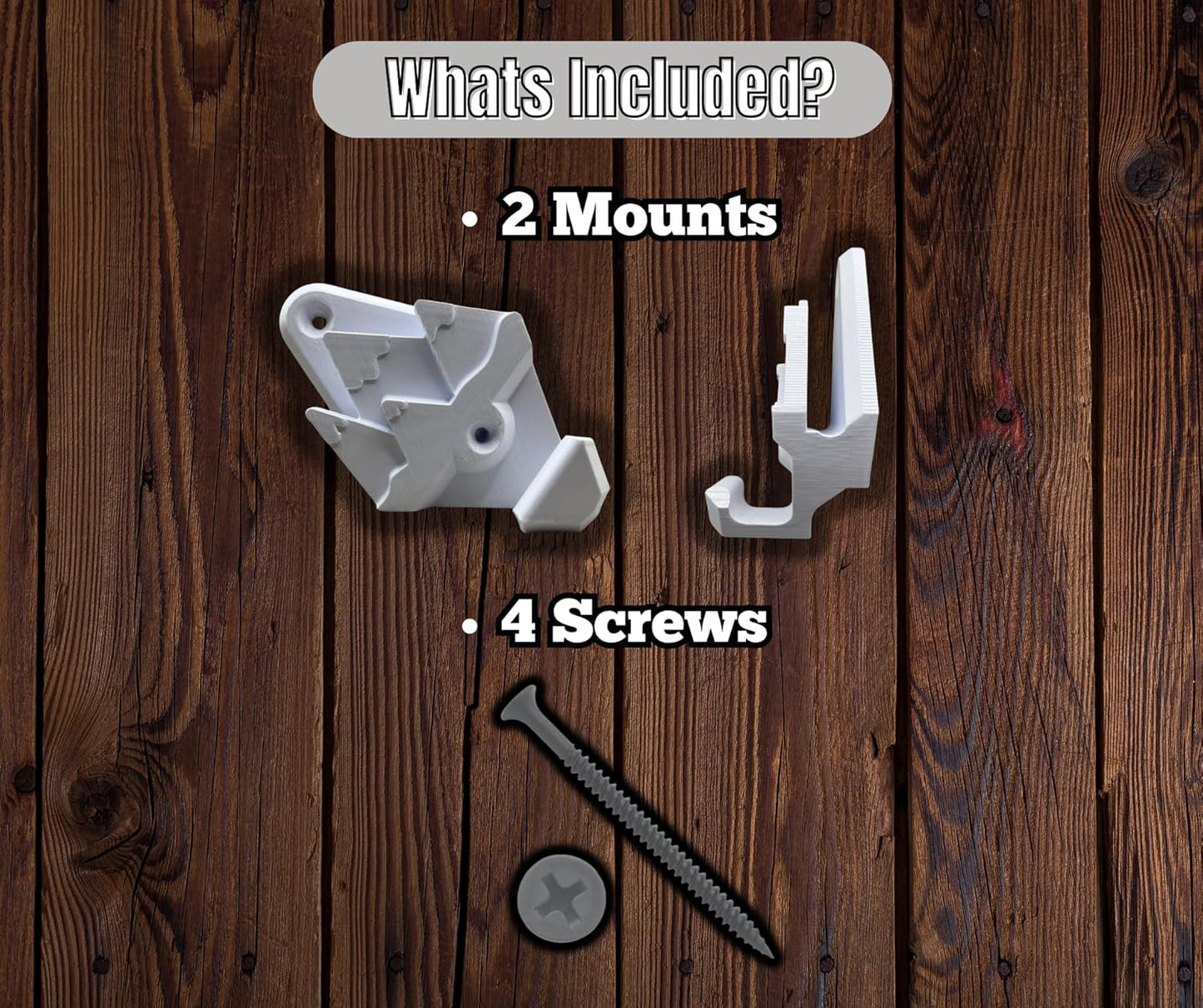 Snowboard Wall Mount with Hooks, Universal Design, Snowboard Rack, Space Saver, Wall Art (Black & White Mountains)