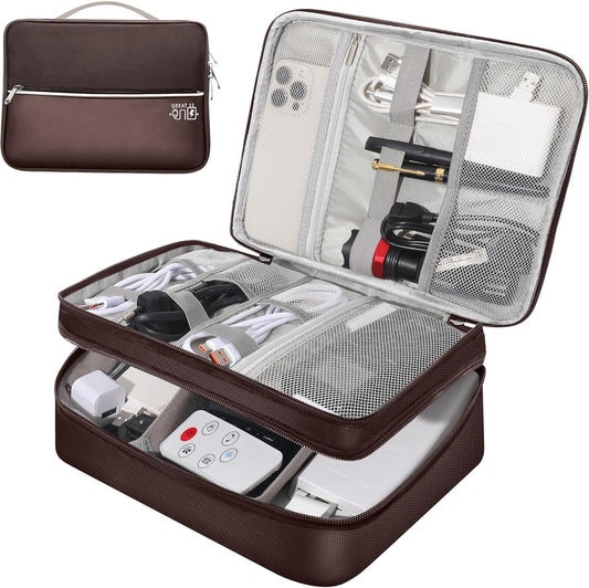 CILLA Electronic Organizer Travel Case, Travel Cord Organizer Case Portable Waterproof Cable Organizer Bag for Charger, Cord, USB, Power Bank, Earphone
