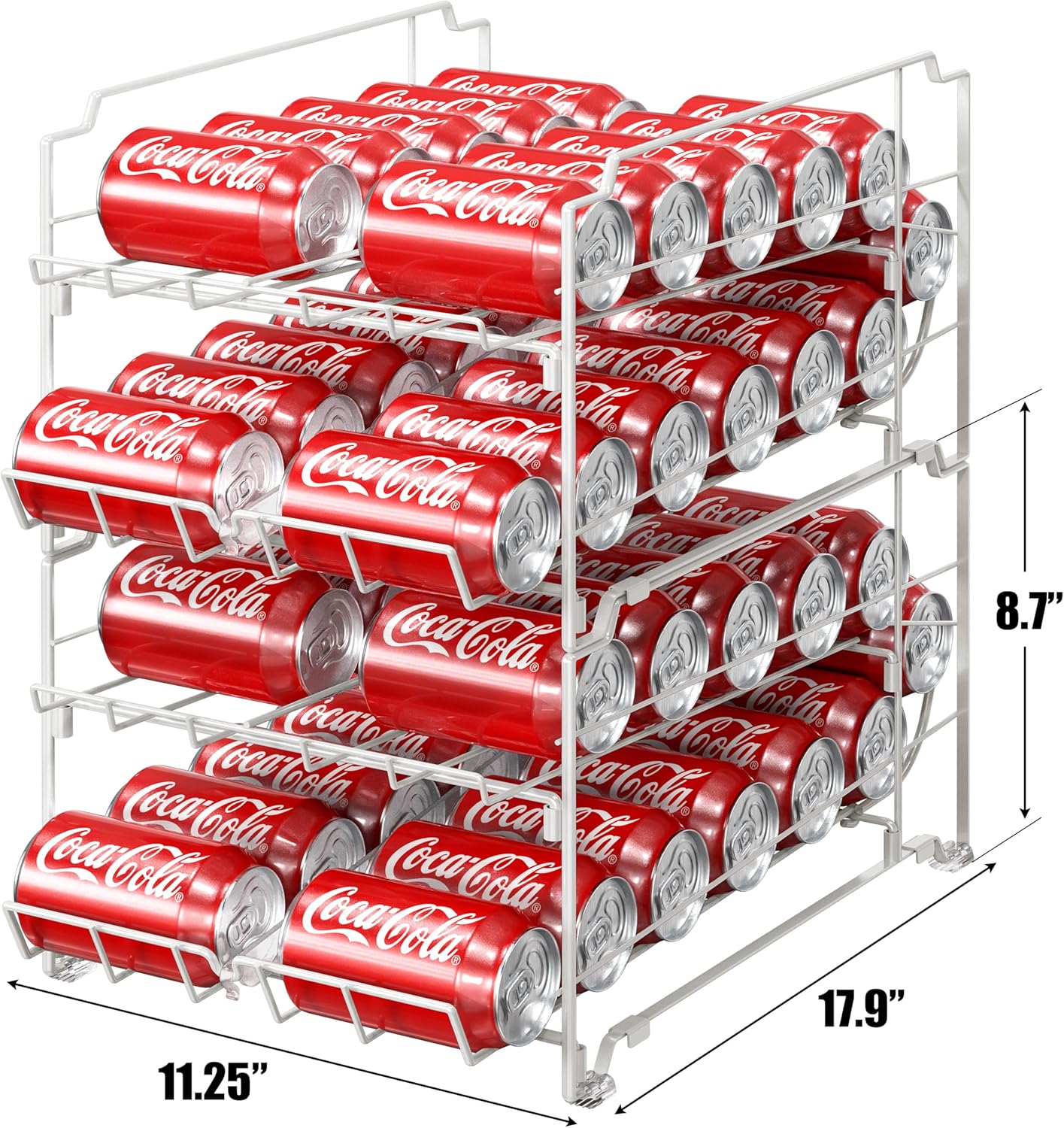 Simple Houseware Dual Row Front Loading Stackable Can Dispenser, White