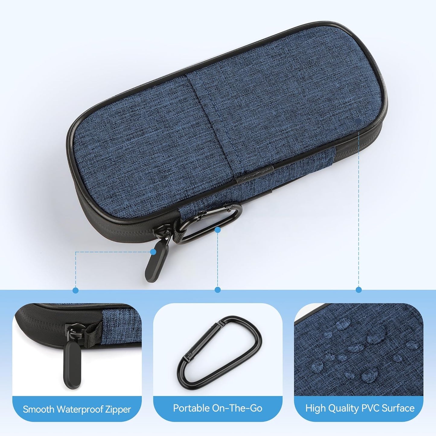 Insulin Pen Cooler Travel Case Diabetic Medication Insulated Cool Organizer with 2 Reusable Ice Packs for Insulin Pen and Other Diabetic Supplies, for the Daily Life and Trip (Dark Blue)