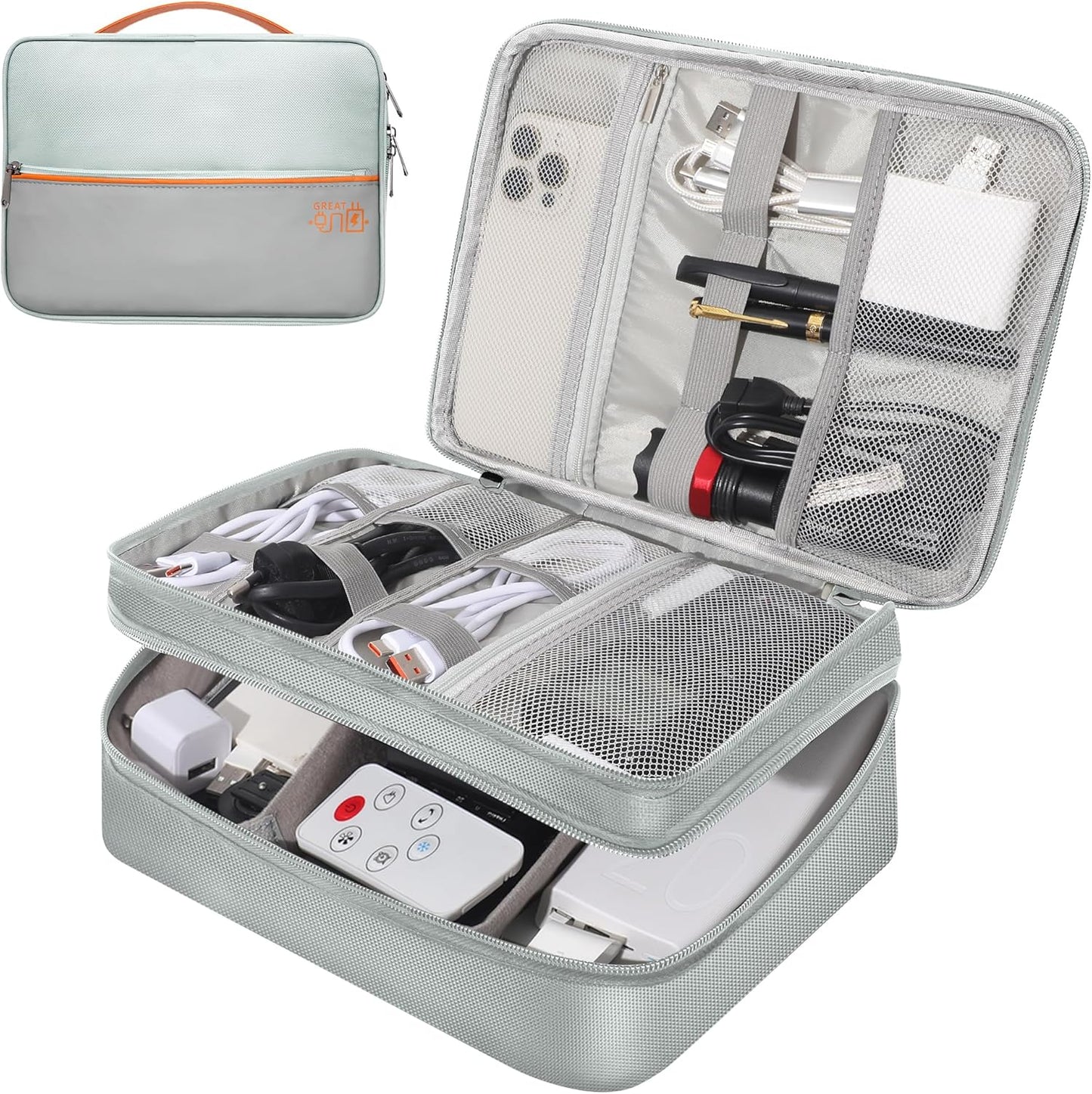 CILLA Electronic Organizer Travel Case, Travel Cord Organizer Case Portable Waterproof Cable Organizer Bag for Charger, Cord, USB, Power Bank, Earphone