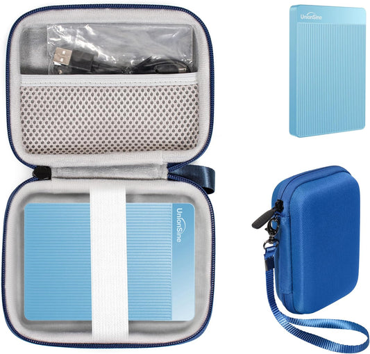 Getgear Portable Case Compatible with UnionSine Ultra Slim Portable External Hard Drive 1TB, 4TB, 750GB and All Others (Blue)