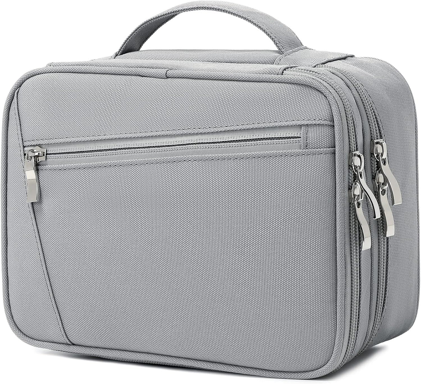 mygreen Electronics Travel Organizer, Watreproof Electronic Accessories Case Portable Double Layer Cable Storage Bag for Cord, Charger, Flash Drive, Phone, Ipad Mini, SD Card, Gifts for Him Grey