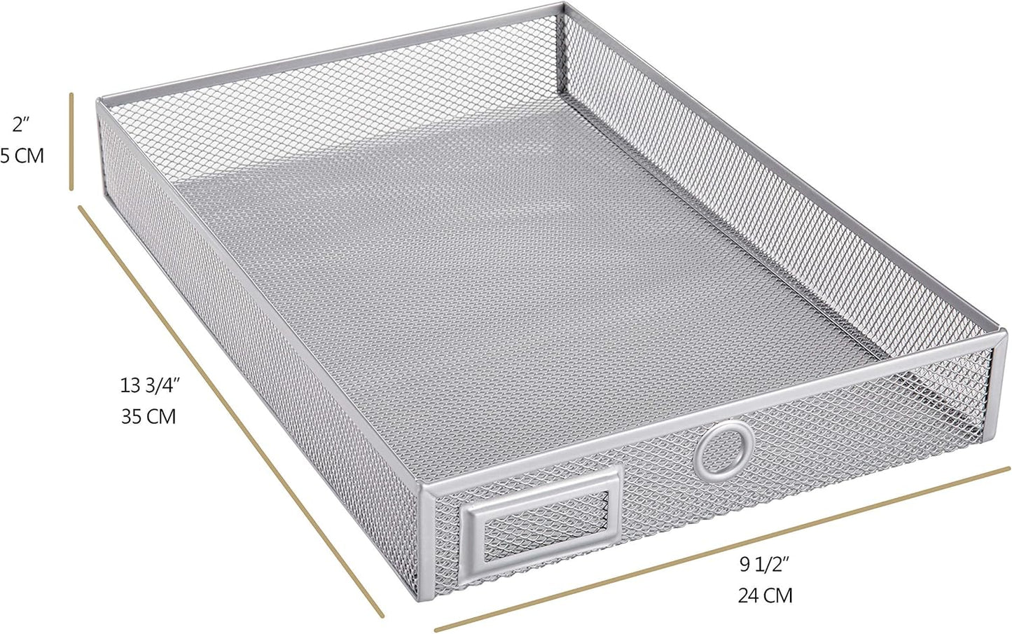 Annova Desk Organizer Wire Mesh 3 Tier Sliding Drawers Paper Sorter/Multifunctional/Premium Solid Construction for Letters, Documents, Mail, Files, Paper, Kids' Art Supplies (Silver)