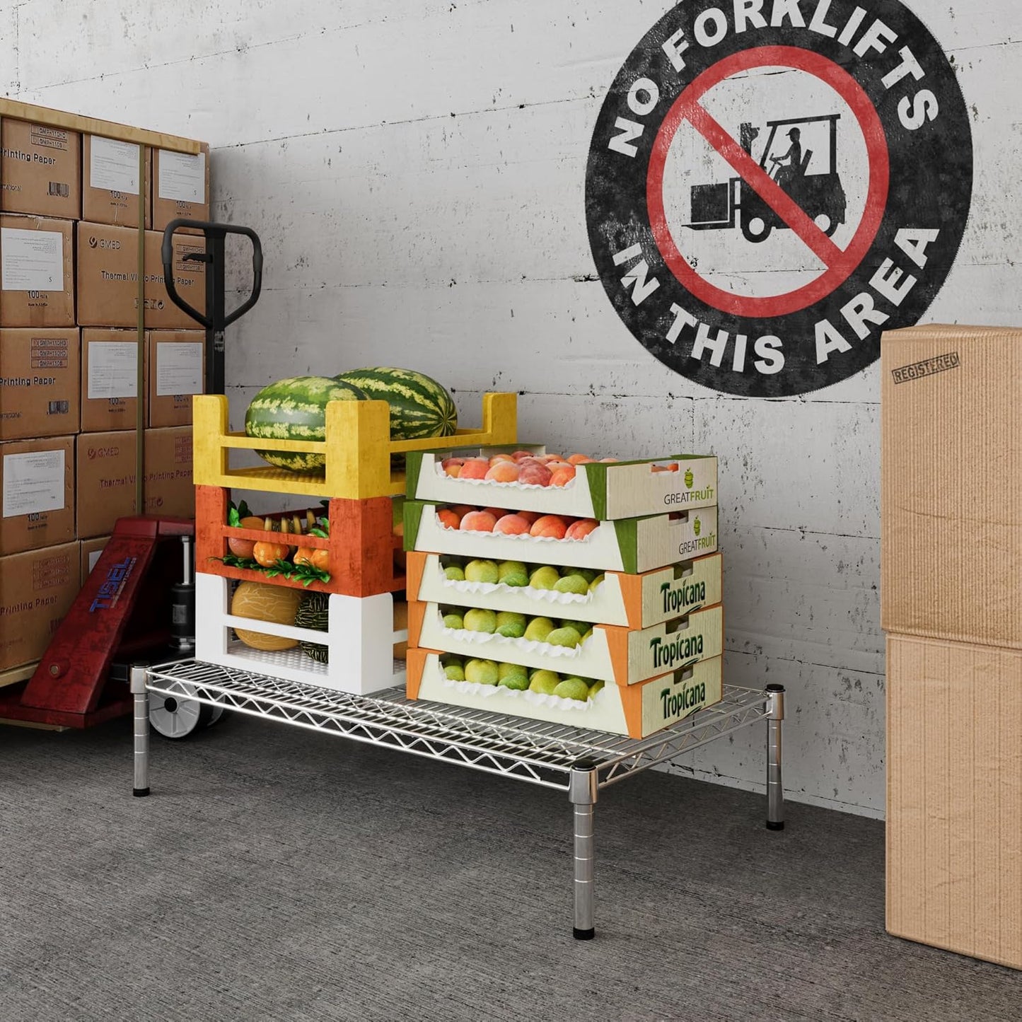 21" Deep x 36" Wide x 8" Height Wire Shelving Kit | 1-Tier | NSF Commercial Storage Rack Unit