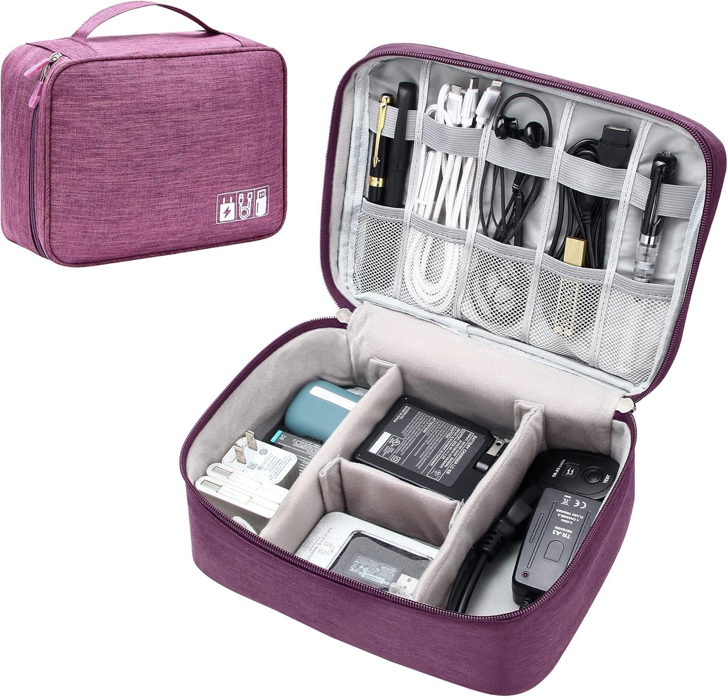 SELLYFELLY Electronics Organizer Travel Universal Cable Organizer Bag Waterproof Electronics Accessories Storage Cases for Cable, Charger, Phone, USB, SD Card, Hard Drives, Power Bank, Cords