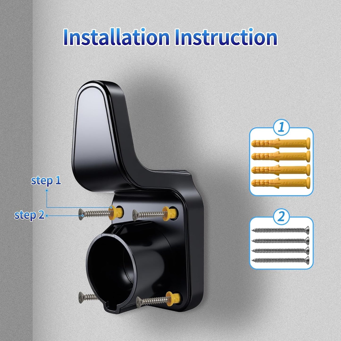 J1772 EV Extension Cable Holder, Level 2 EV Charger Extension Cord Holder, Heavy-Duty 240V EV Extension Cable Holder(Only Holder)