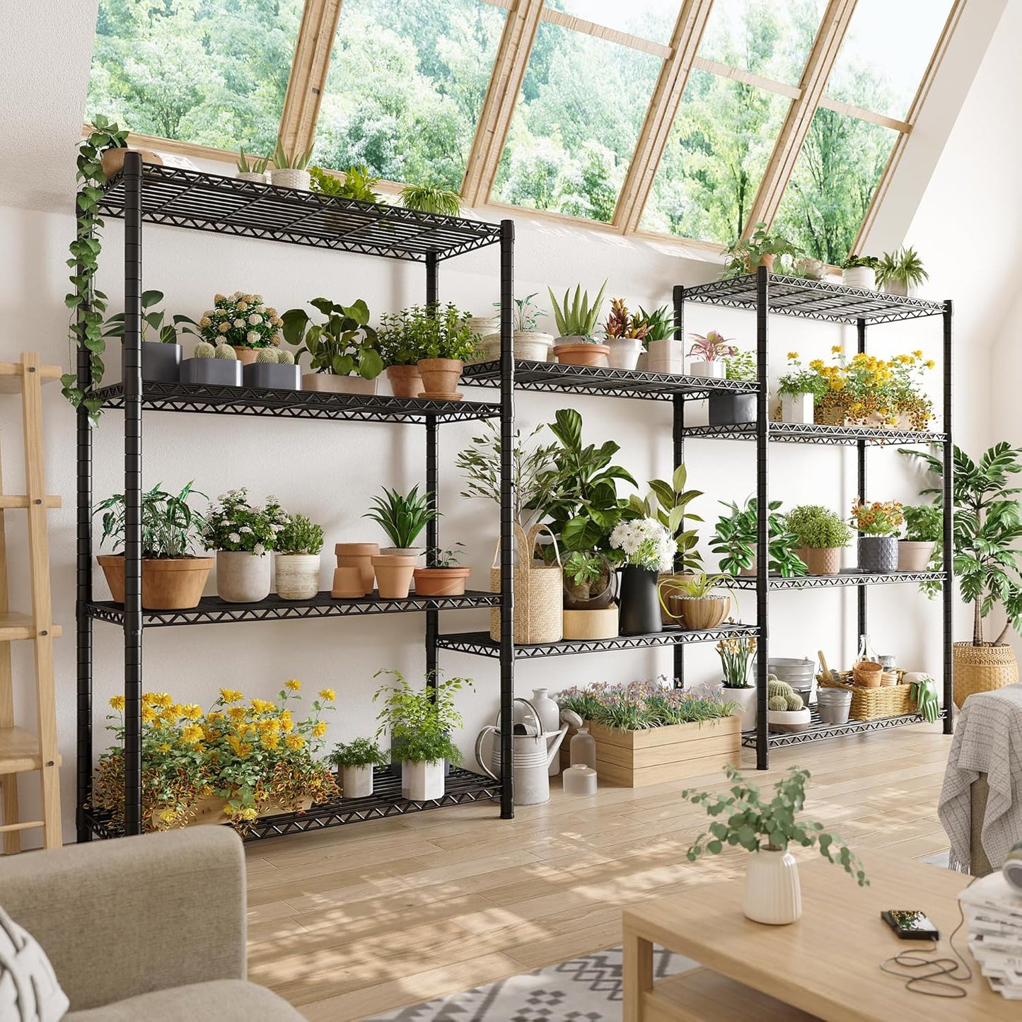 REIBII 5 Shelf Metal Shelving 72''H Storage Shelves Steel Wire Shelving for Storage Adjustable Garage Shelving Heavy Duty Shelves Storage Rack Pantry Shelves Kitchen Office Shelf,72''H X36''W X14''D