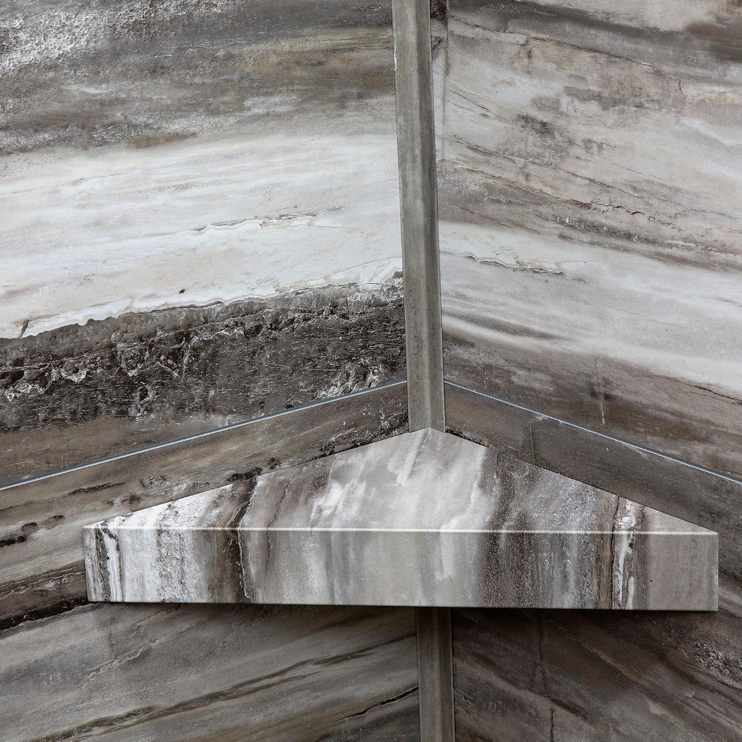 Palisade Vinyl Waterproof Corner Shower Shelf in Louvre Granite
