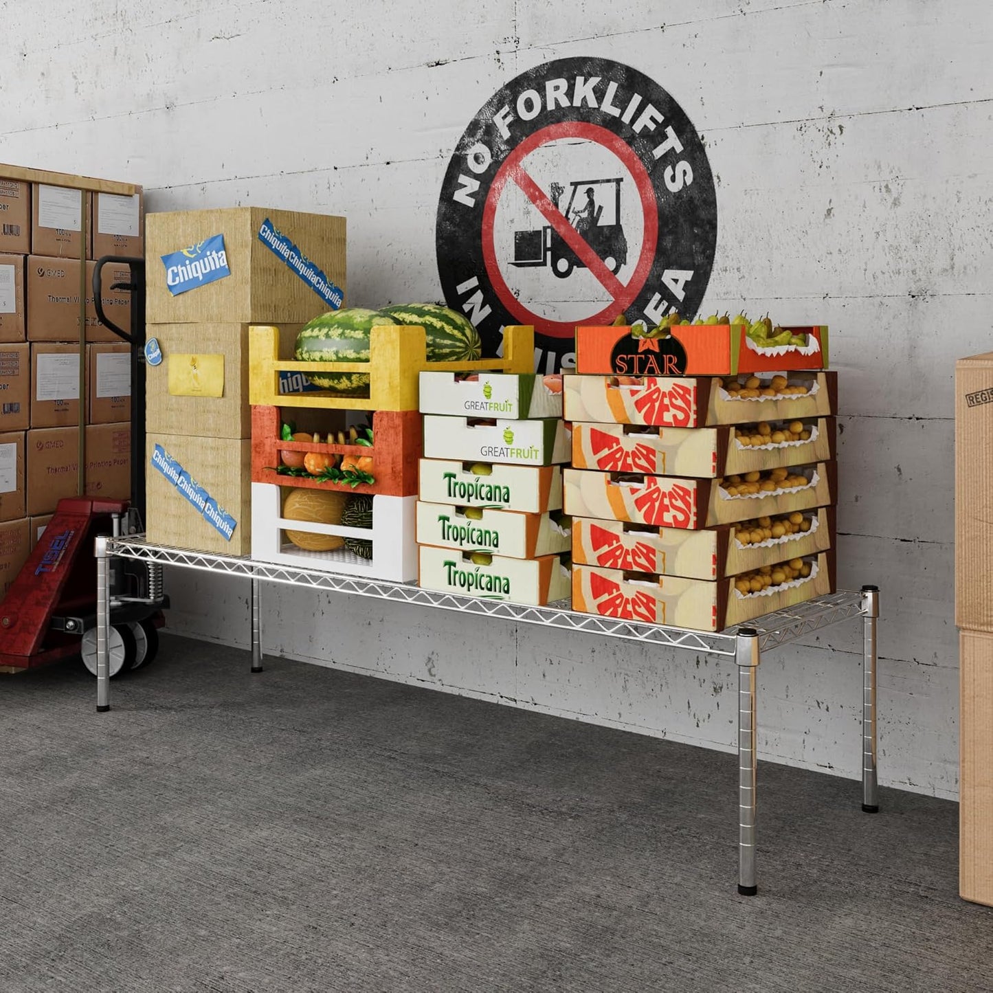18" Deep x 60" Wide x 14" Height Wire Shelving Kit | 1-Tier | NSF Commercial Storage Rack Unit