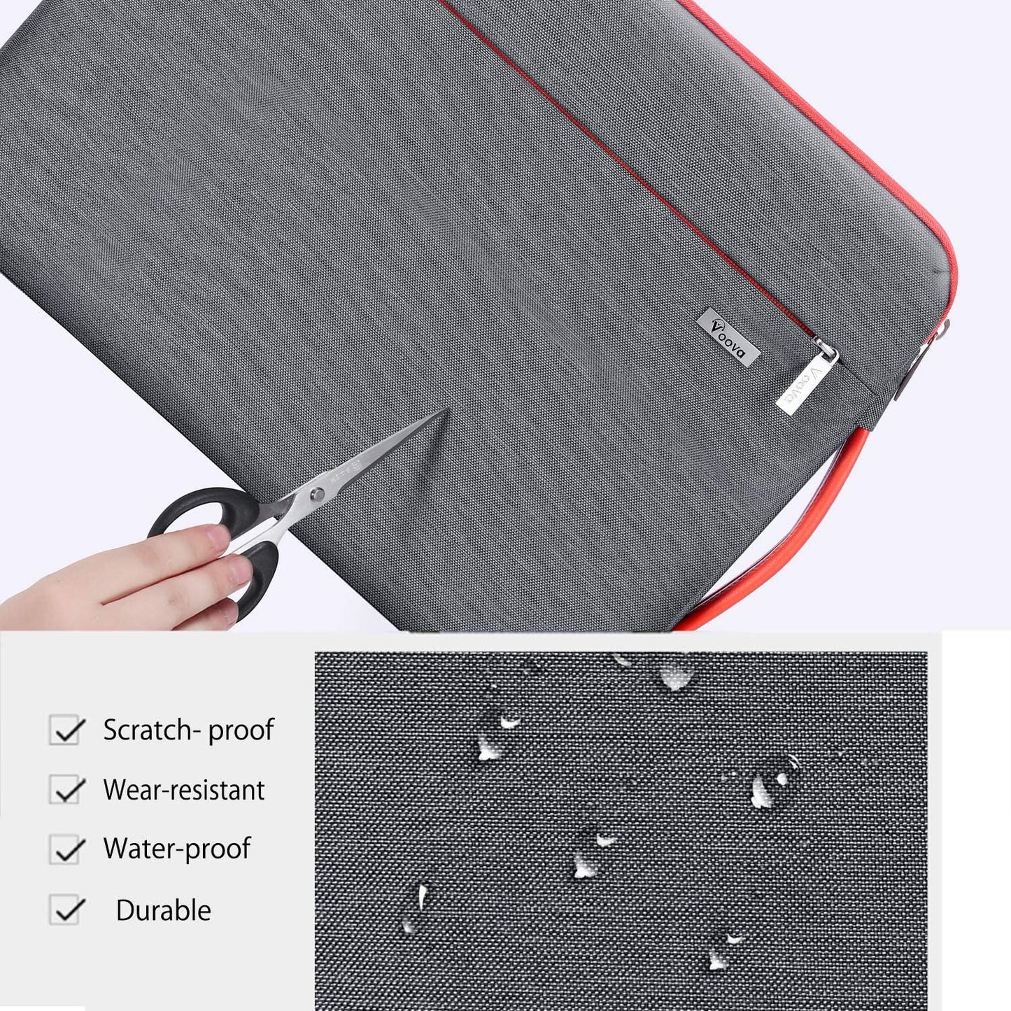 Voova Laptop Sleeve Case 15.6 16 Inch with Handle, 360° Protective Waterproof Slim Computer Bag Cover Compatible with MacBook Pro M2/M3/M4 16, HP Acer Lenovo Yoga ThinkPad Asus Laptop, Grey