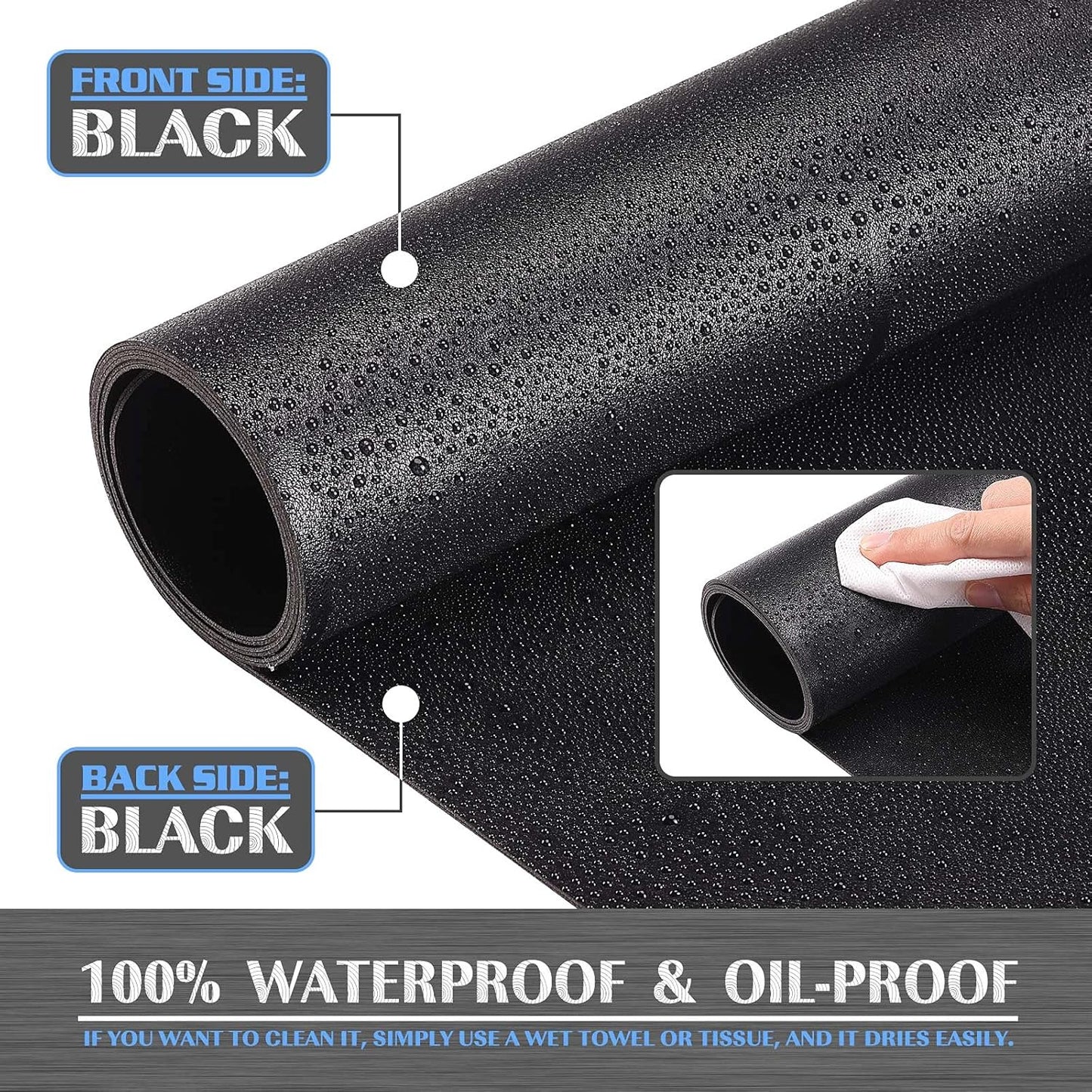 K KNODEL Large Office Leather Desk Mat, Mouse and Keyboard Pad, Computer and Laptop Mat, Desktop Protector and Cover, Writing Pad and Blotter (31.5"x15.7", Black)