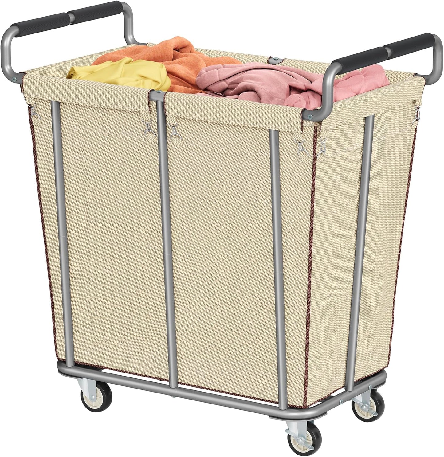 Large laundry hamper with Wheels, 2 Bag 360L Big Rolling Laundry Basket Sorter Cart, Extra Large Laundry Clothes Hamper, Heavy Duty Laundry Basket Organizer for Laundry Room,Bathroom