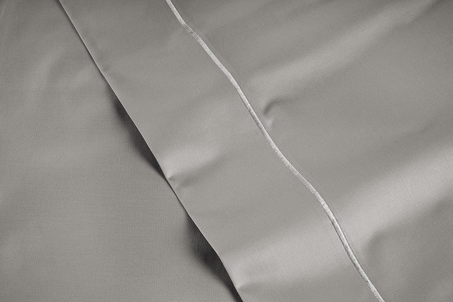 LANE LINEN Pillow Case Covers King Set of 2 100% Egyptian Cotton Sateen Soft Cool & Smooth 1000 Thread Count Cases - Silver