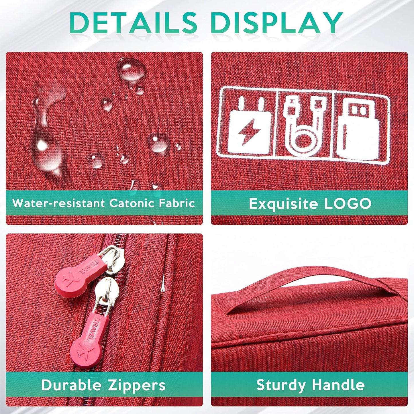 Electronics Organizer Travel Cable Organizer Bag Waterproof Portable Digital Storage Bag Electronic Accessories Case Cable Charger Organizer Case
